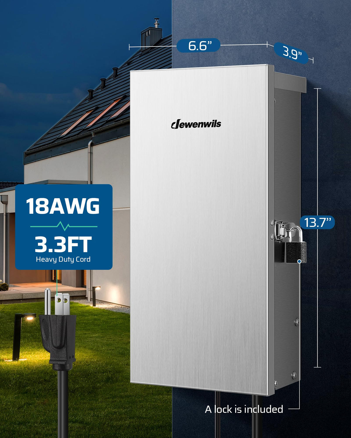 DEWENWILS 300W transformer protecting circuits with overload safeguards