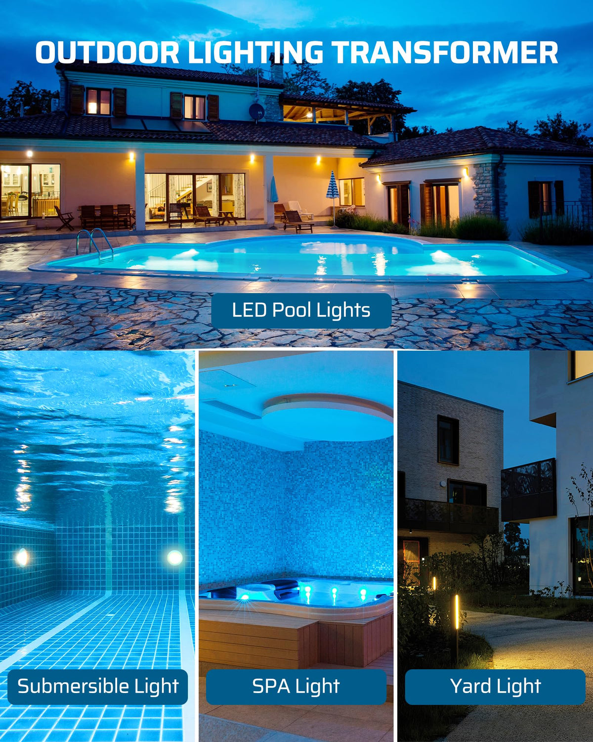 DEWENWILS underwater-compatible connection supports pool and fountain lighting.