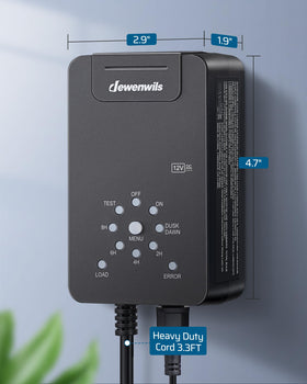 Auto circuit protection guards against short circuits and overloads.