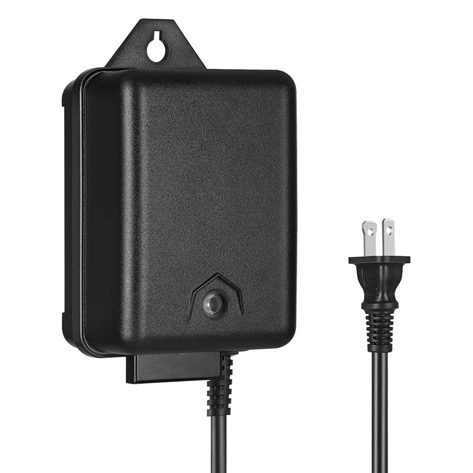 DEWENWILS 60W transformer with dusk-to-dawn sensor powering outdoor lights.