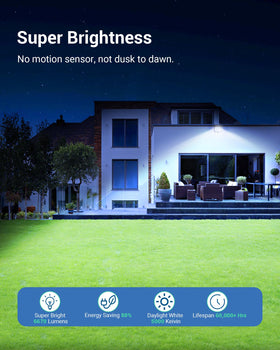 DEWENWILS flood light outdoor side view shows 180° knuckle adjustability