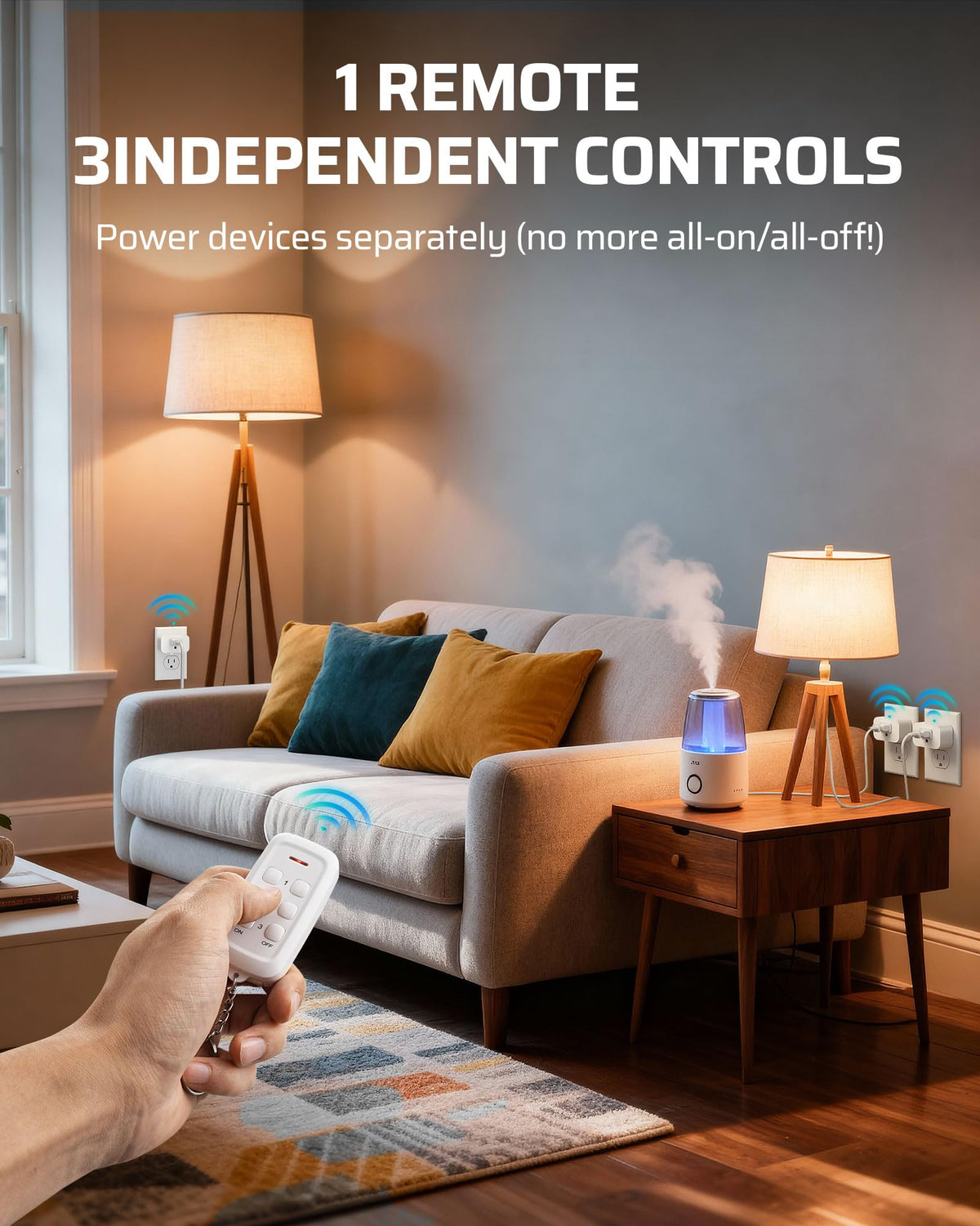 DEWENWILS compact design fits tight spaces behind furniture for clutter-free living areas.