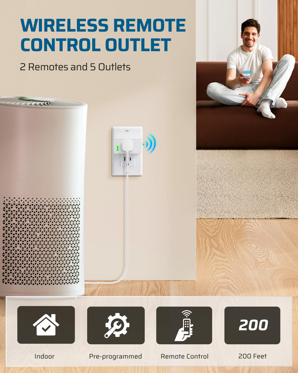 DEWENWILS compact design keeps adjacent sockets accessible in a slim layout