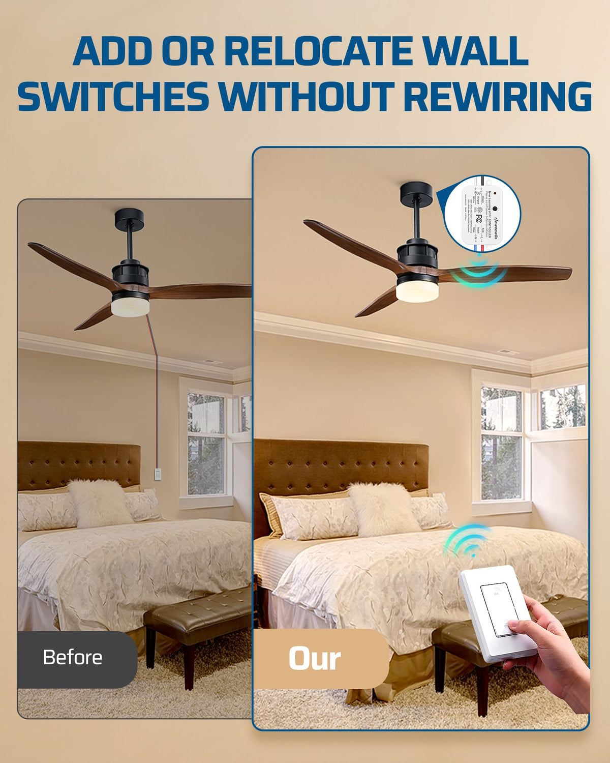 DEWENWILS compact receiver fits small boxes for neat installation