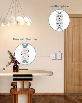 DEWENWILS decorative switch cover compatible with dimmers toggles and GFCI outlets.