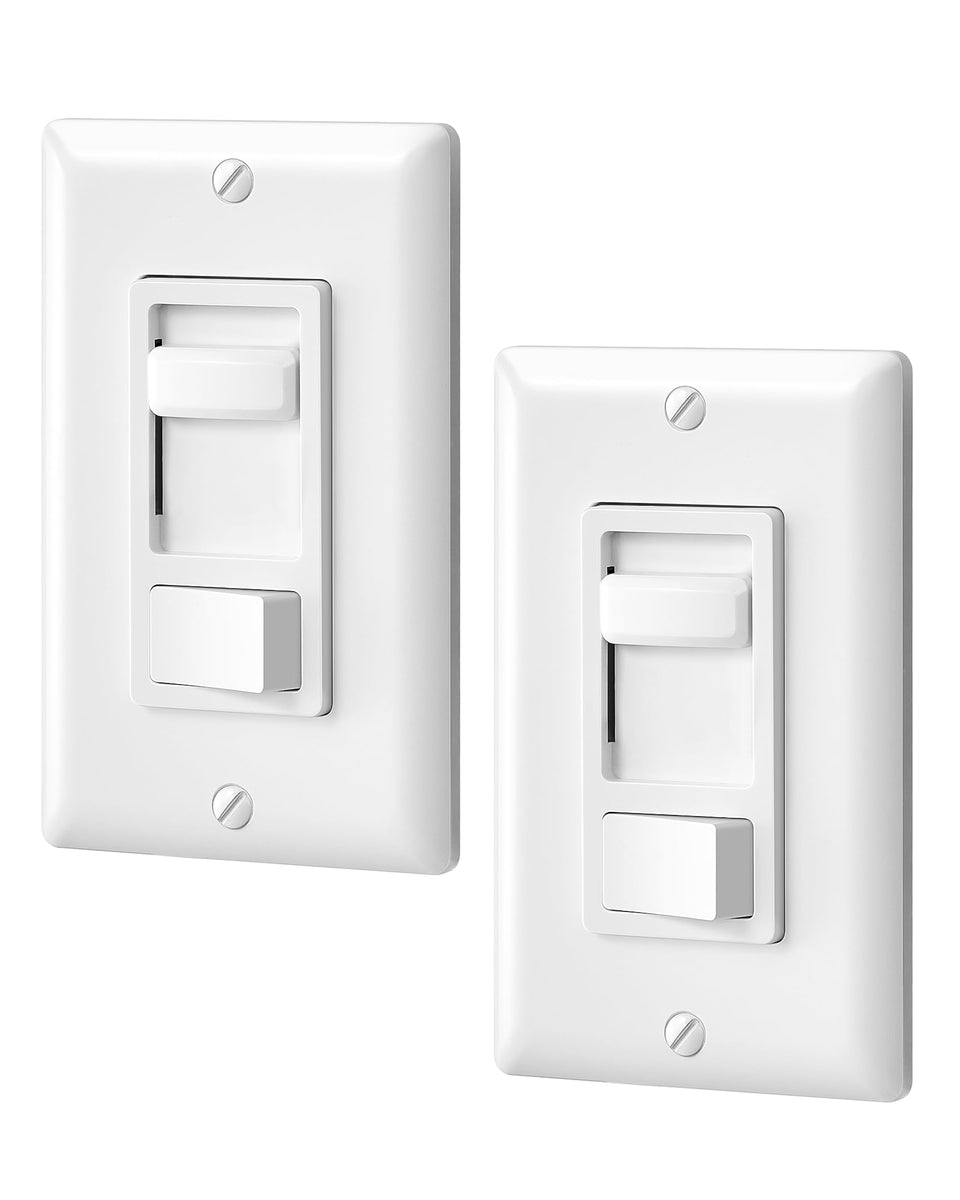 DEWENWILS dimmer switch front view shows compact design for clean wall installations and comfortable control
