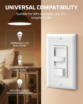DEWENWILS dimmer switch three-way setup enabling dual-location control