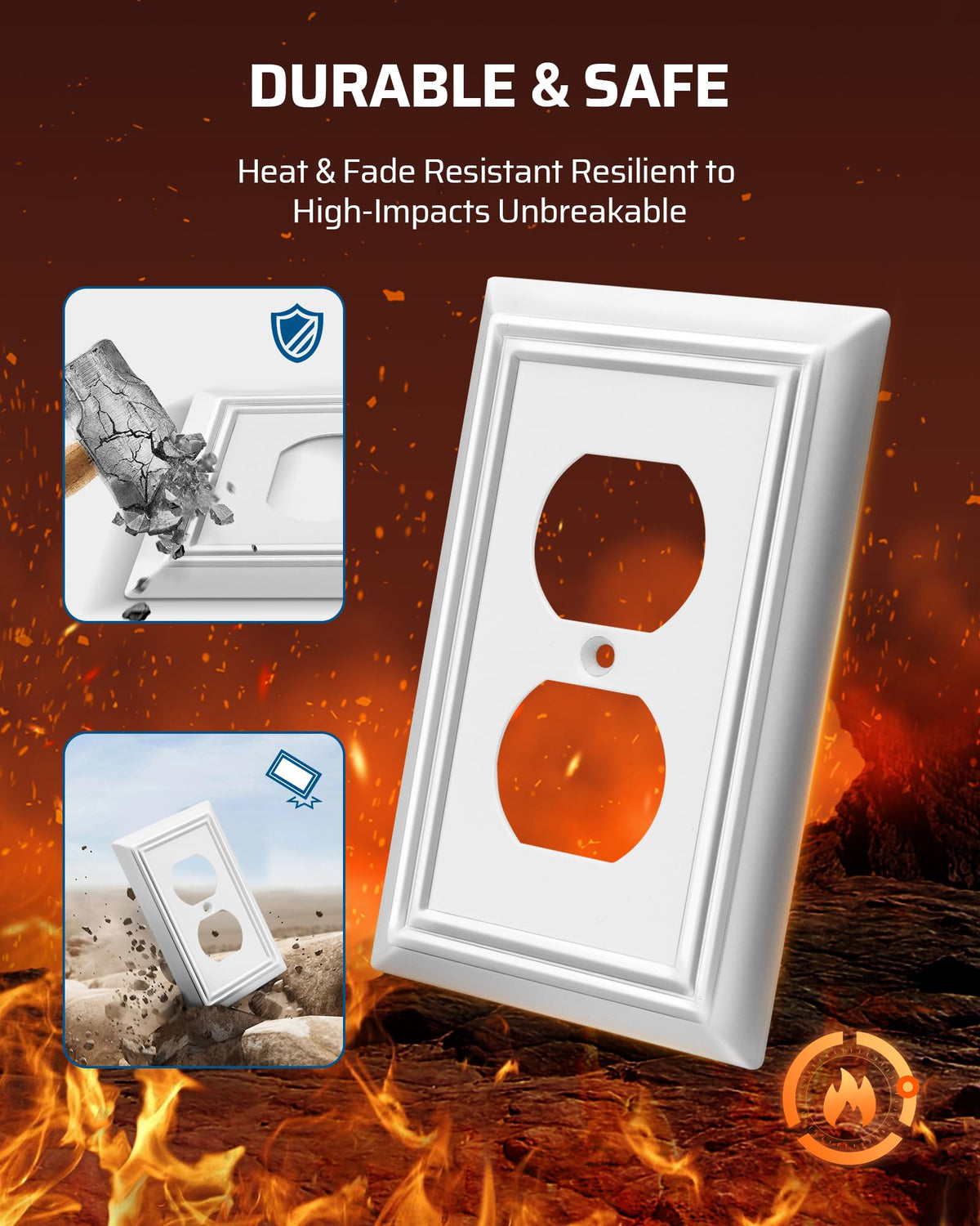 DEWENWILS white outlet plate provides cohesive look across rooms.