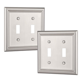 DEWENWILS double-toggle wallplate in brushed nickel enhances outlets with modern style