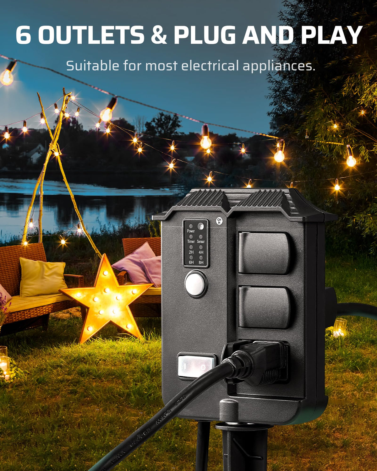 DEWENWILS dusk-to-dawn timer with photocell helps auto-activate lights