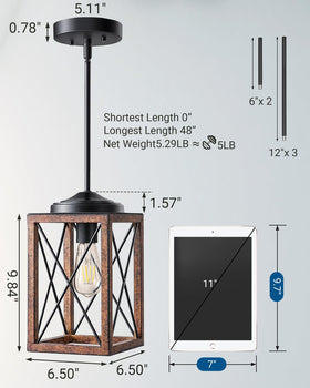 Dewenwils pendant light with adjustable pipes offers flexible ceiling height