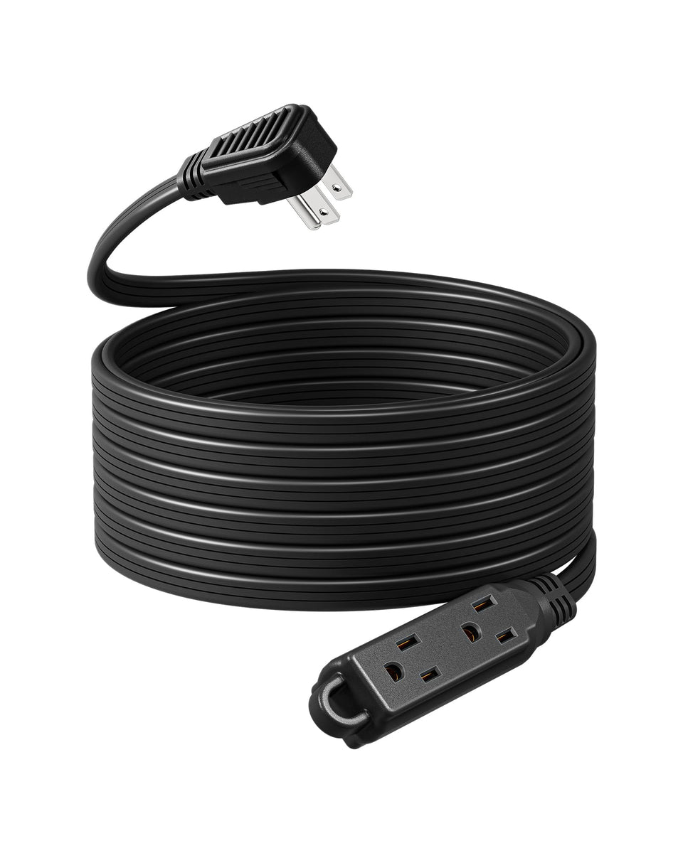 DEWENWILS flat-plug extension 25ft in full view for flexible indoor power access