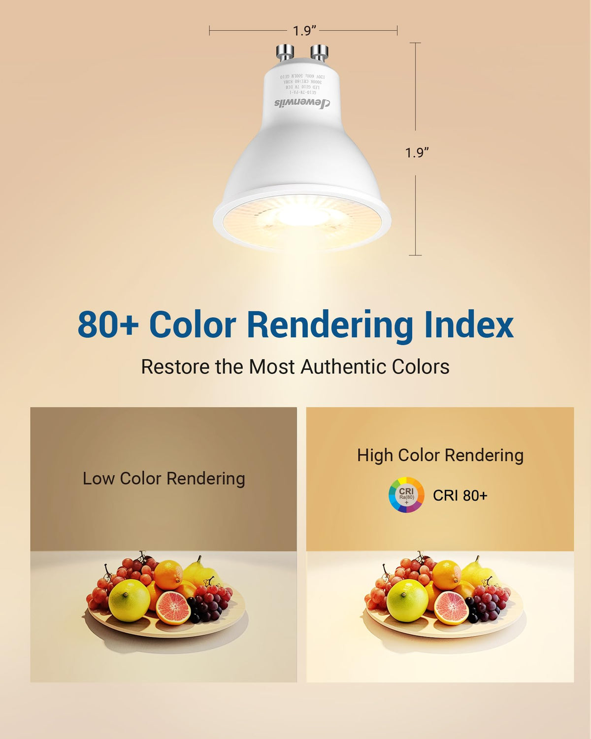 DEWENWILS GU10 dimmable bulb in bedroom with soft, relaxing light.