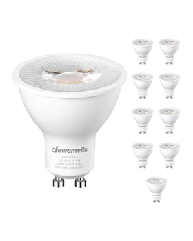 DEWENWILS GU10 dimmable bulb closeup showing smooth brightness control.
