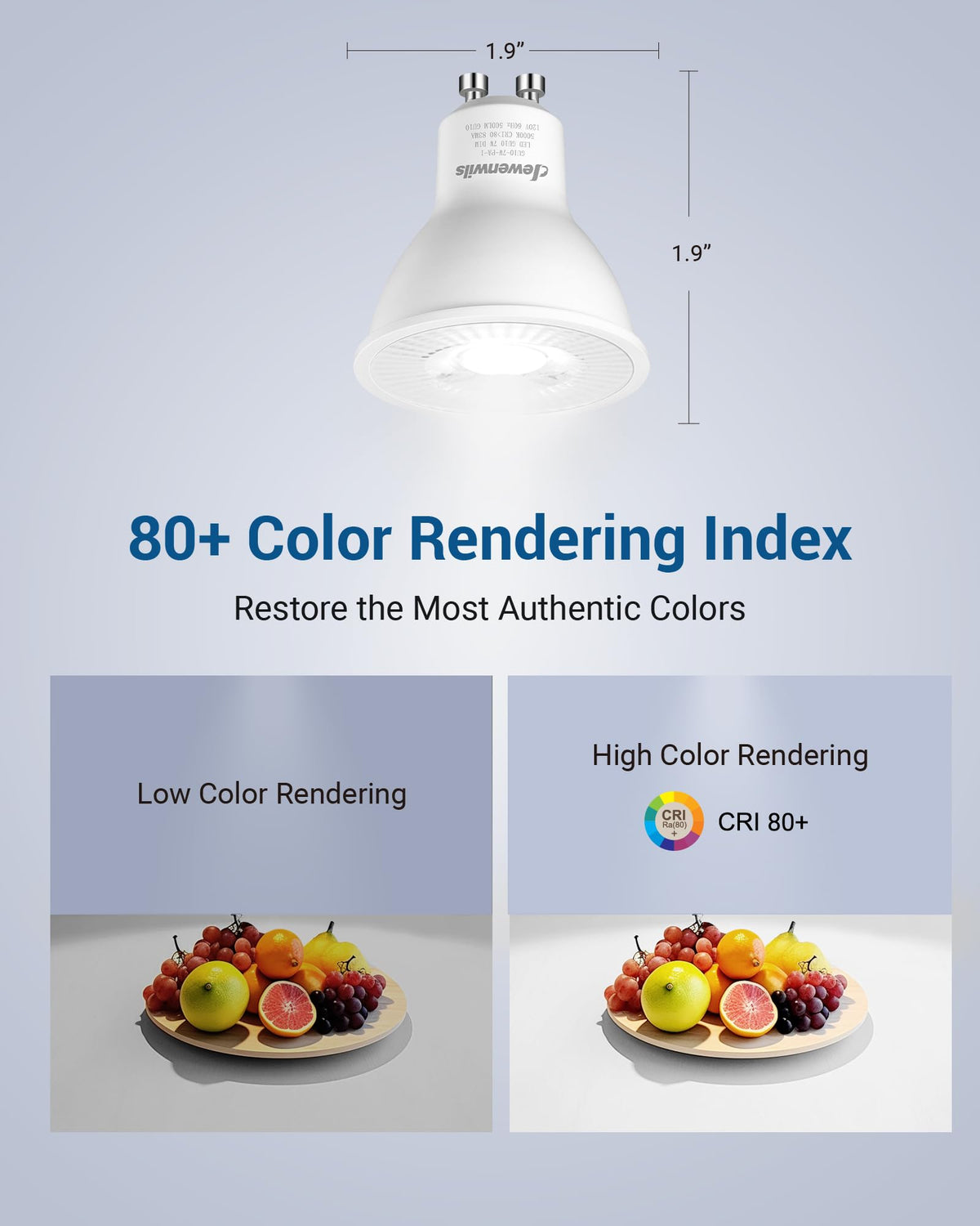 DEWENWILS GU10 LED bulb ideal for kitchen, range hood, and track lighting setups.