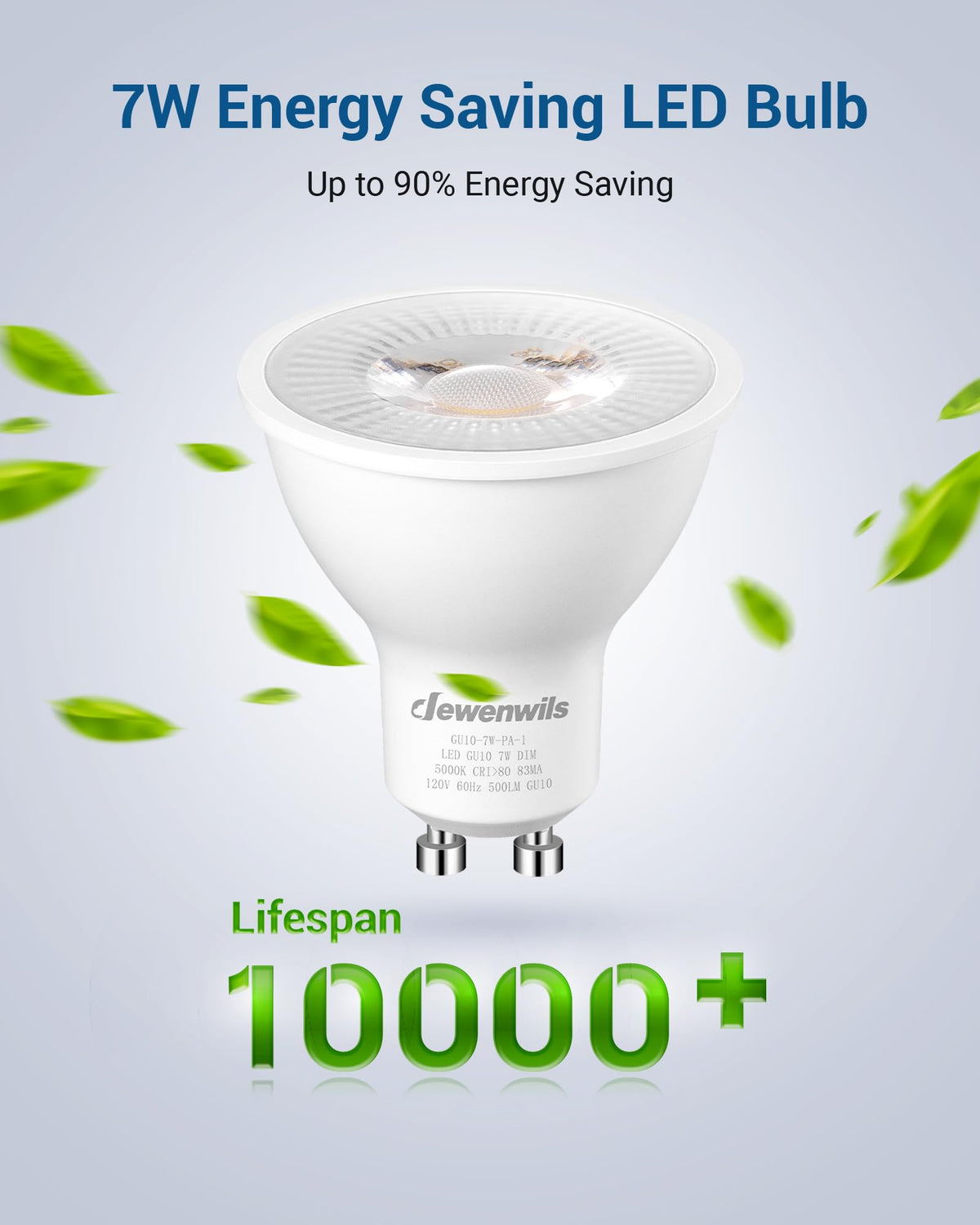 DEWENWILS GU10 LED bulb is UL and Energy Star certified for safety and efficiency.