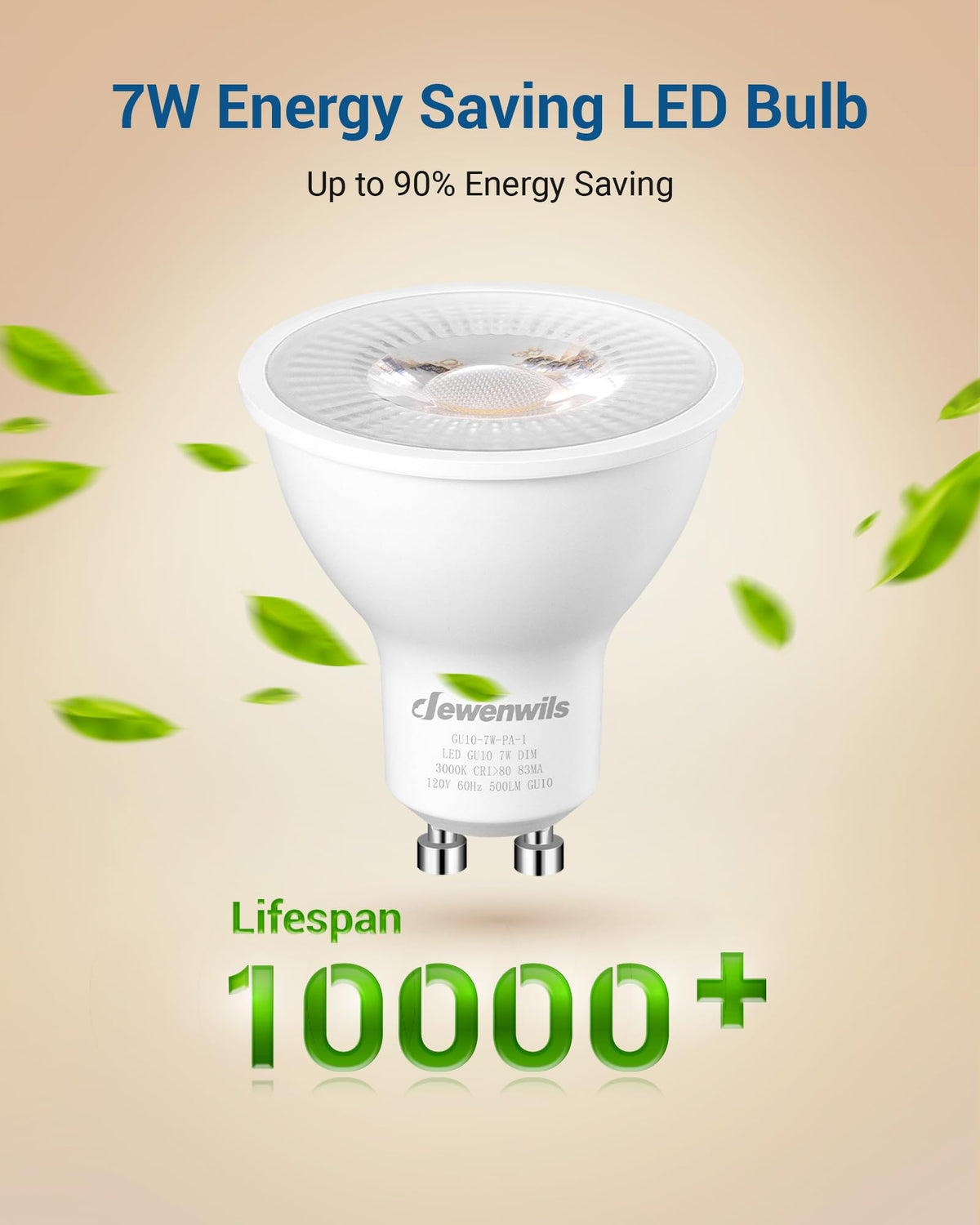 DEWENWILS GU10 dimmable bulb in living room creating cozy ambience.