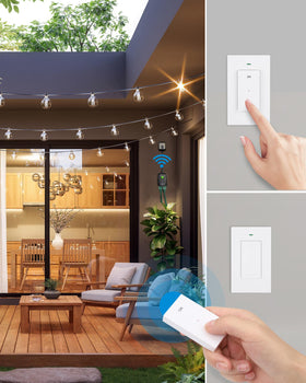 DEWENWILS handheld remote for portable control of outdoor lights.