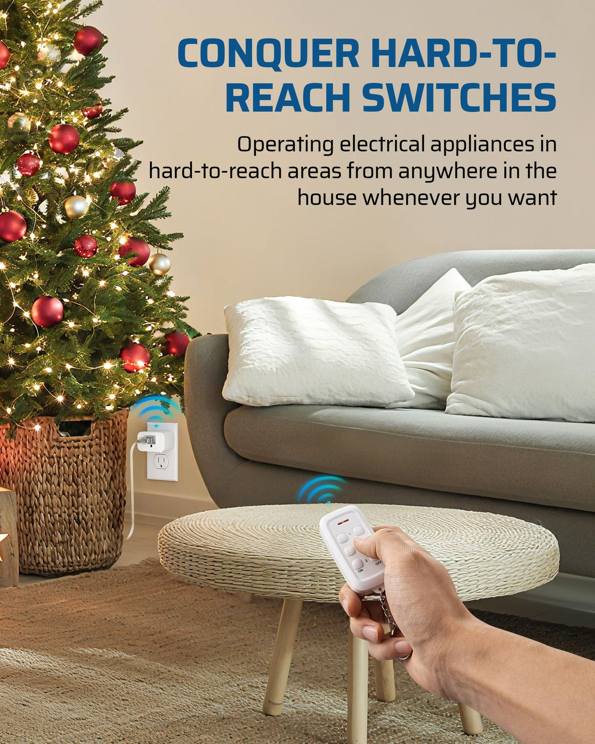 DEWENWILS remote transmitter with battery included enables quick plug-and-play setup.