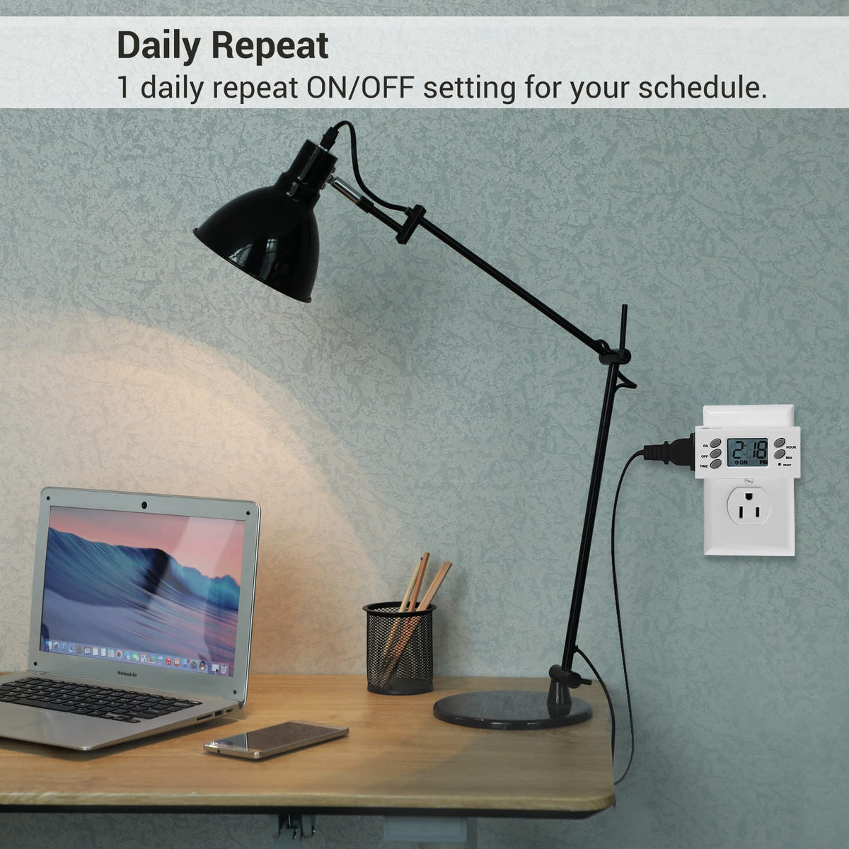 DEWENWILS timer suited for indoor lamps, fans, and small devices.