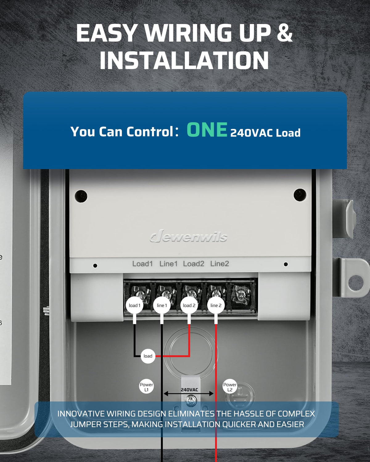 DEWENWILS ip44 waterproof rating ensures reliable outdoor operation.