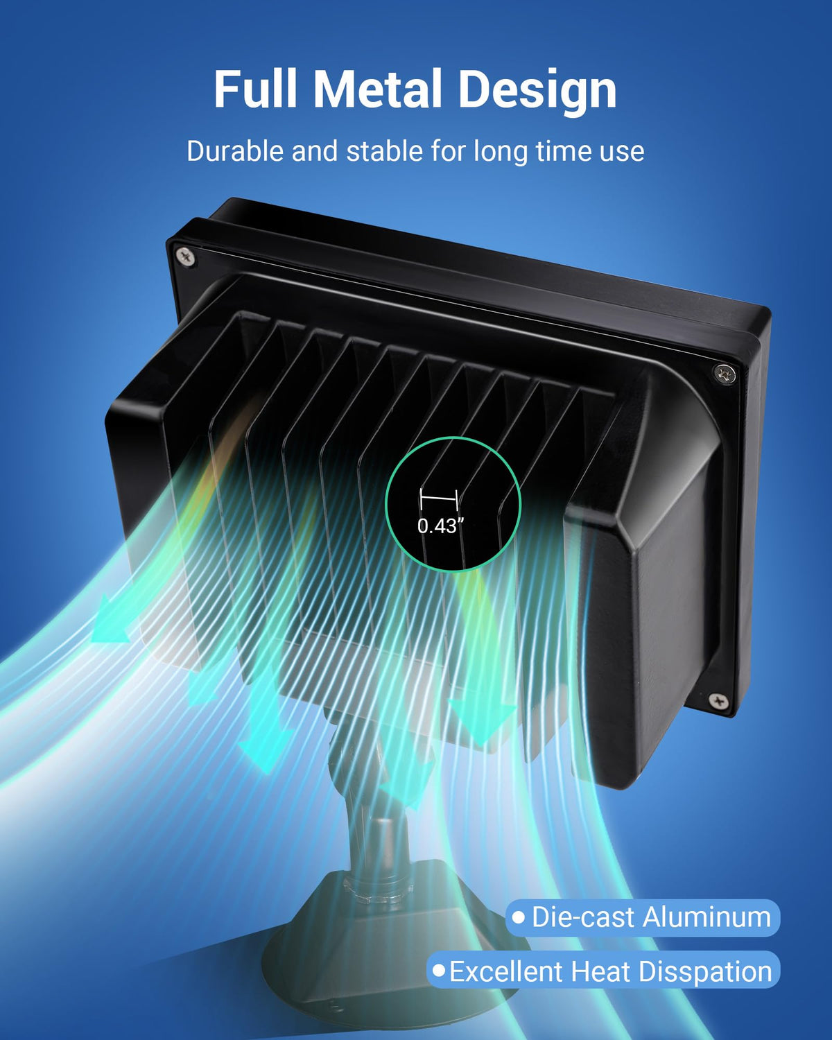 DEWENWILS IP65-rated outdoor flood light protects against rain and dust