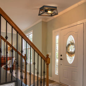 Kitchen or hallway ambiance elevated by DEWENWILS farmhouse flush mount lighting.