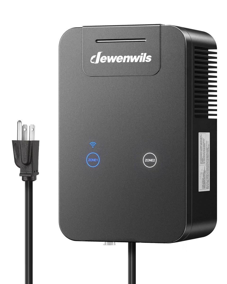DEWENWILS landscape transformer powers front yard path lights for nighttime ambience.