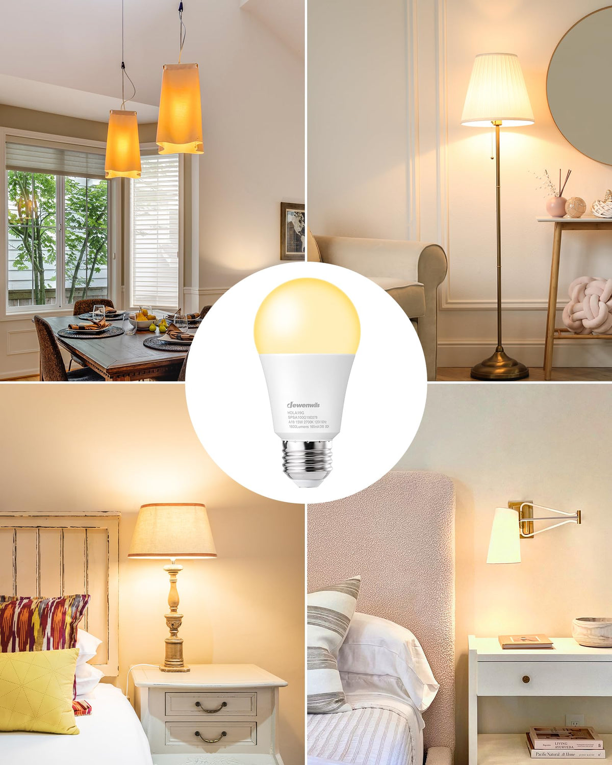 DEWENWILS LED bulb in ceiling fixture offers steady warm glow