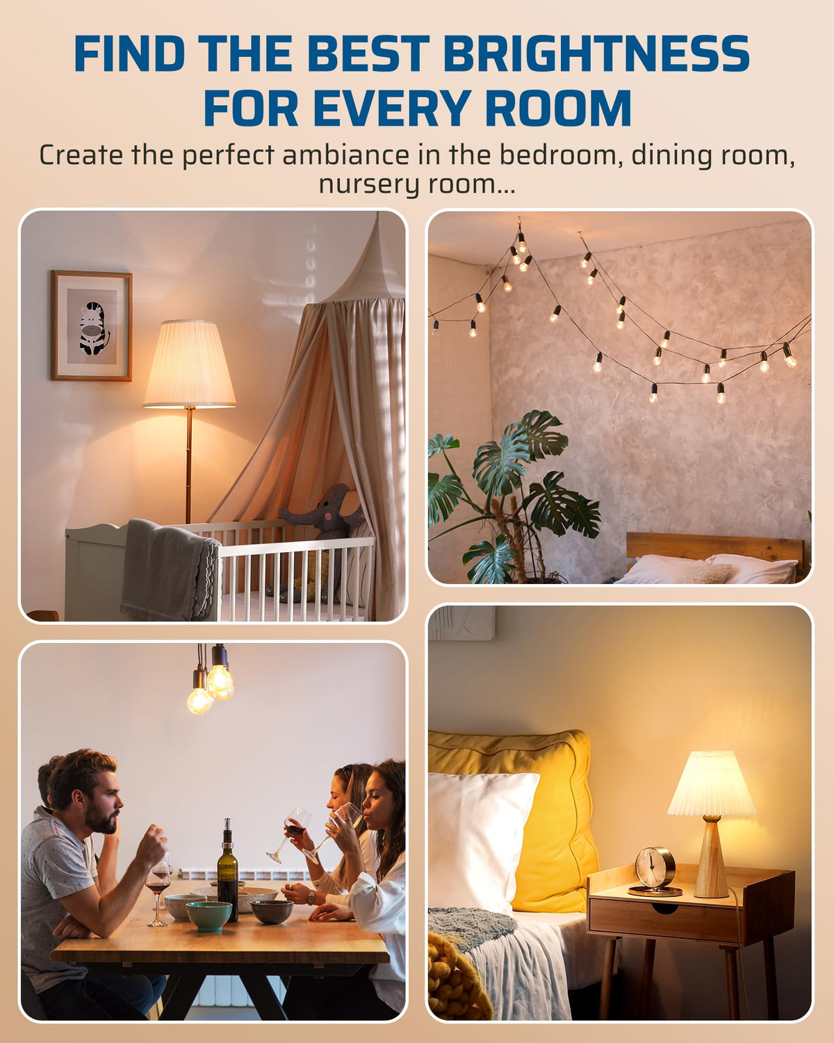 DEWENWILS compatible with LED, CFL, and incandescent bulbs for flexible lighting.