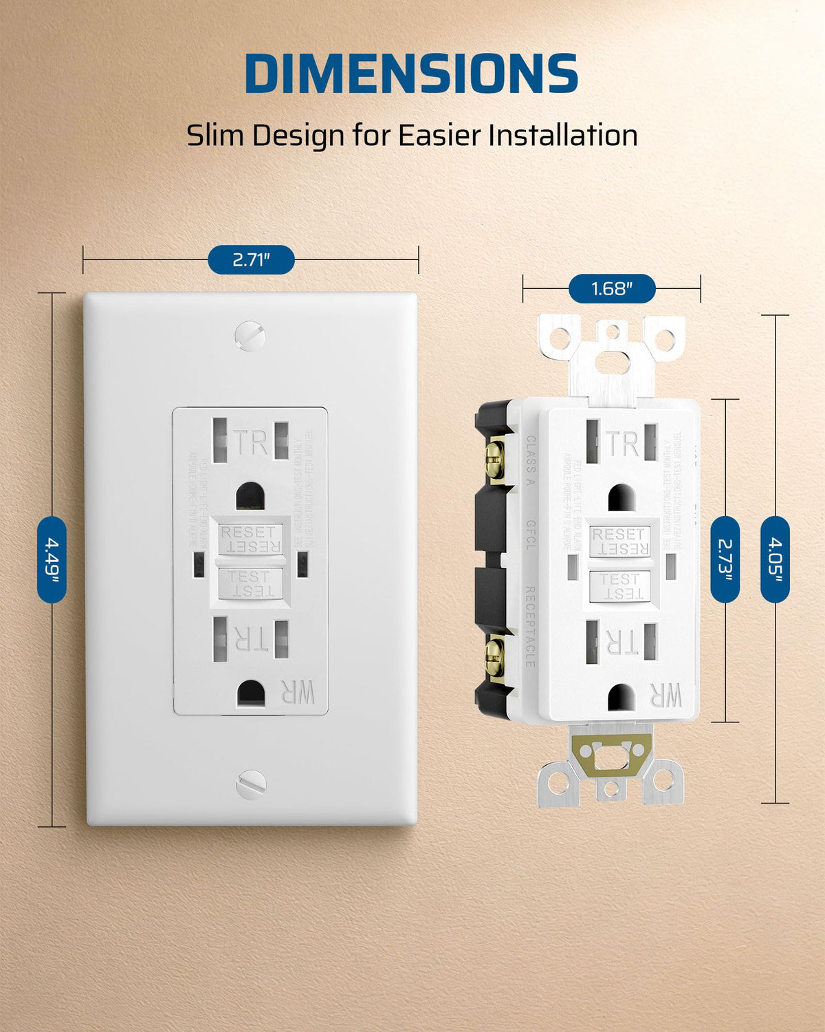 Dewenwils LED indicator GFCI outlet shows status at a glance.