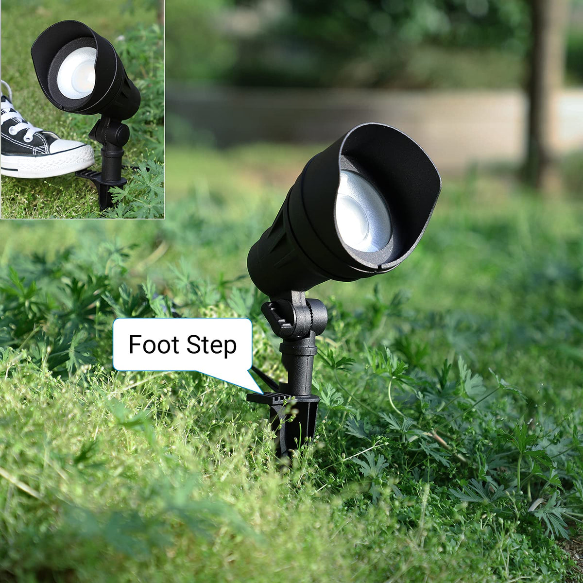 Dewenwils driveway light adds subtle security lighting at night.