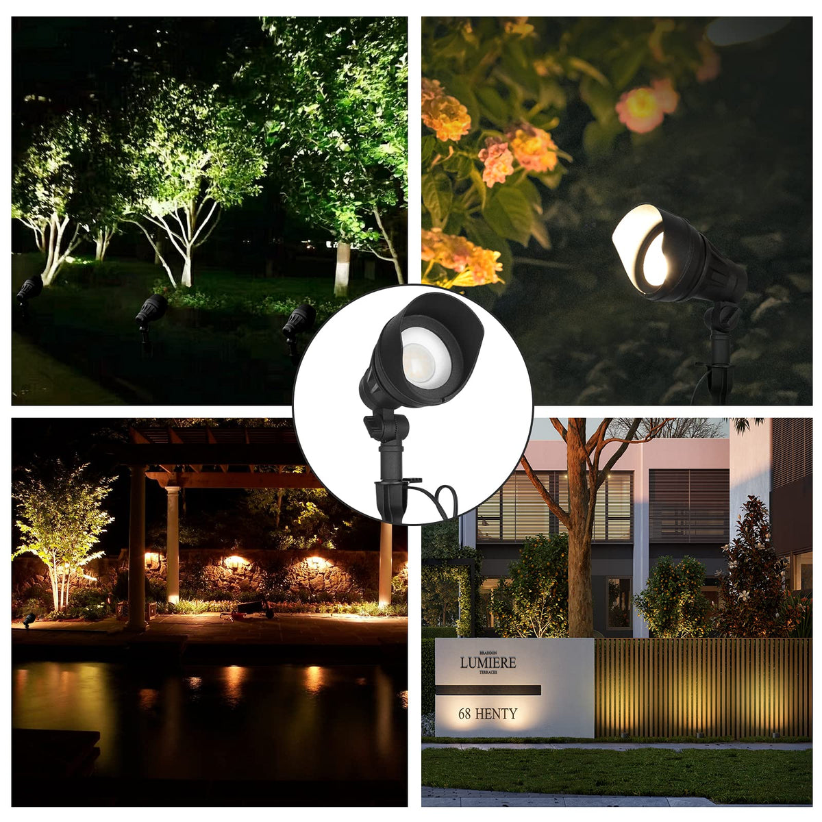 Dewenwils patio spotlight brightens seating areas and gardens.