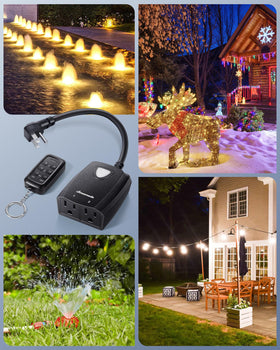 Independent control works through walls for porch and landscape lighting.