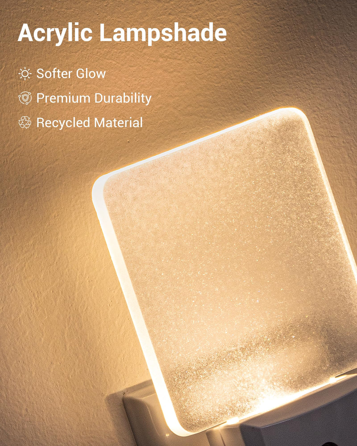DEWENWILS sensor night light automatically turns on in dim rooms, simplifying nighttime routines.