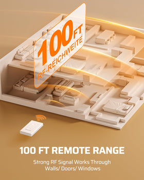 DEWENWILS no-wiring-design highlights space-saving, transformer-free setup.