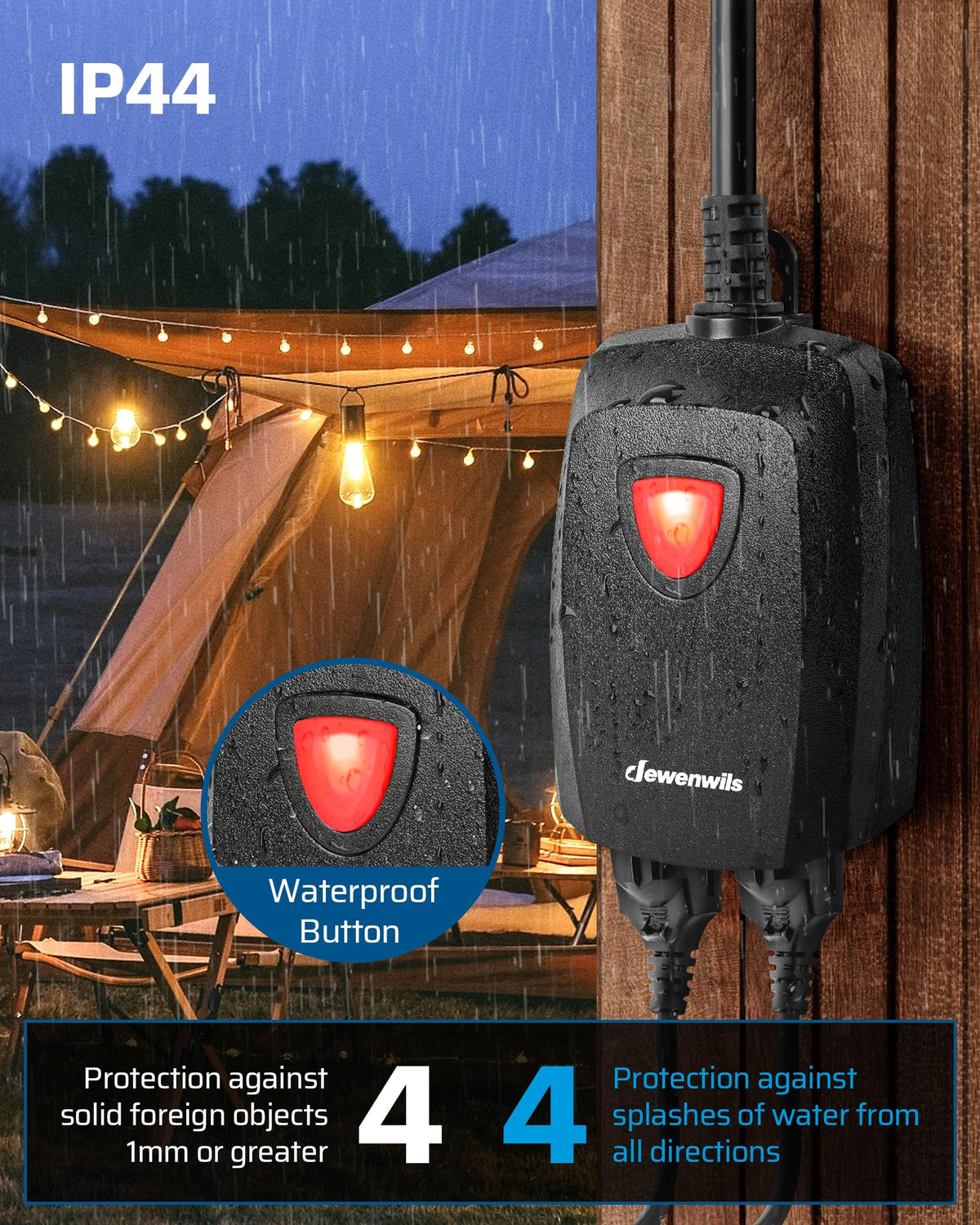 DEWENWILS dimmer compatible with dimmable LED bulbs up to 200W and tungsten up to 400W