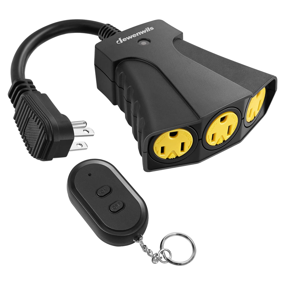 DEWENWILS outdoor remote control outlet panel for convenient yard lighting control