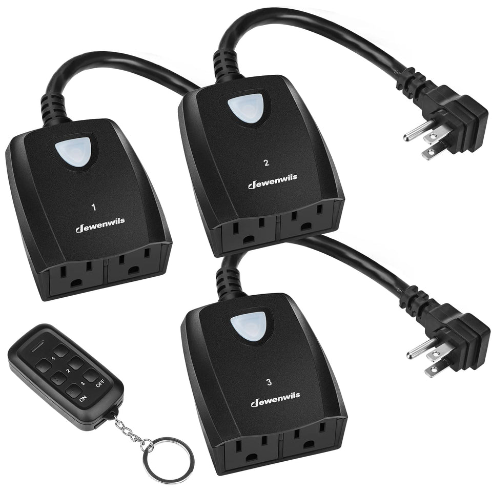 DEWENWILS outdoor remote control outlet enabling effortless light control from indoors