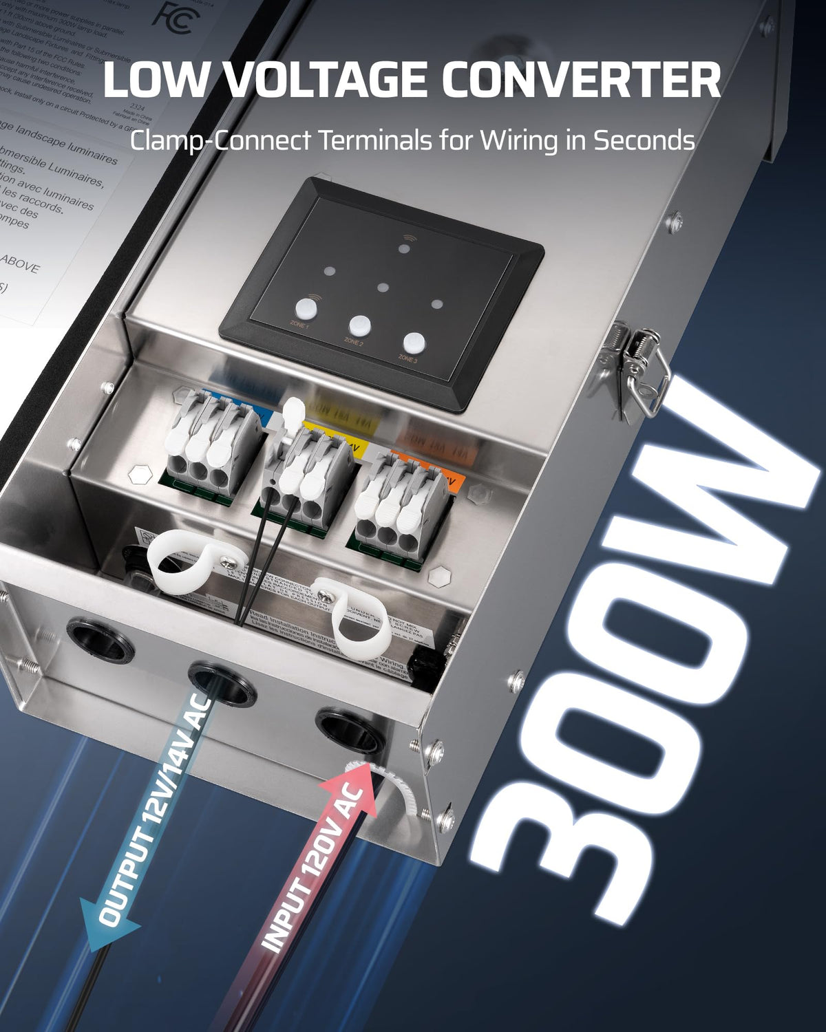 Outdoor DEWENWILS transformer in stainless steel body