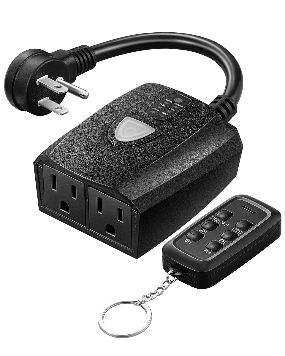 DEWENWILS outdoor timer outlet waterproof used to control garden lighting