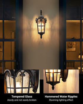 Dewenwils exterior lantern finish close-up highlights anti-rust coating.