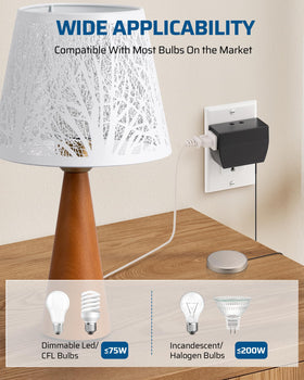 DEWENWILS plug-and-play dimmer installed inline with lamp