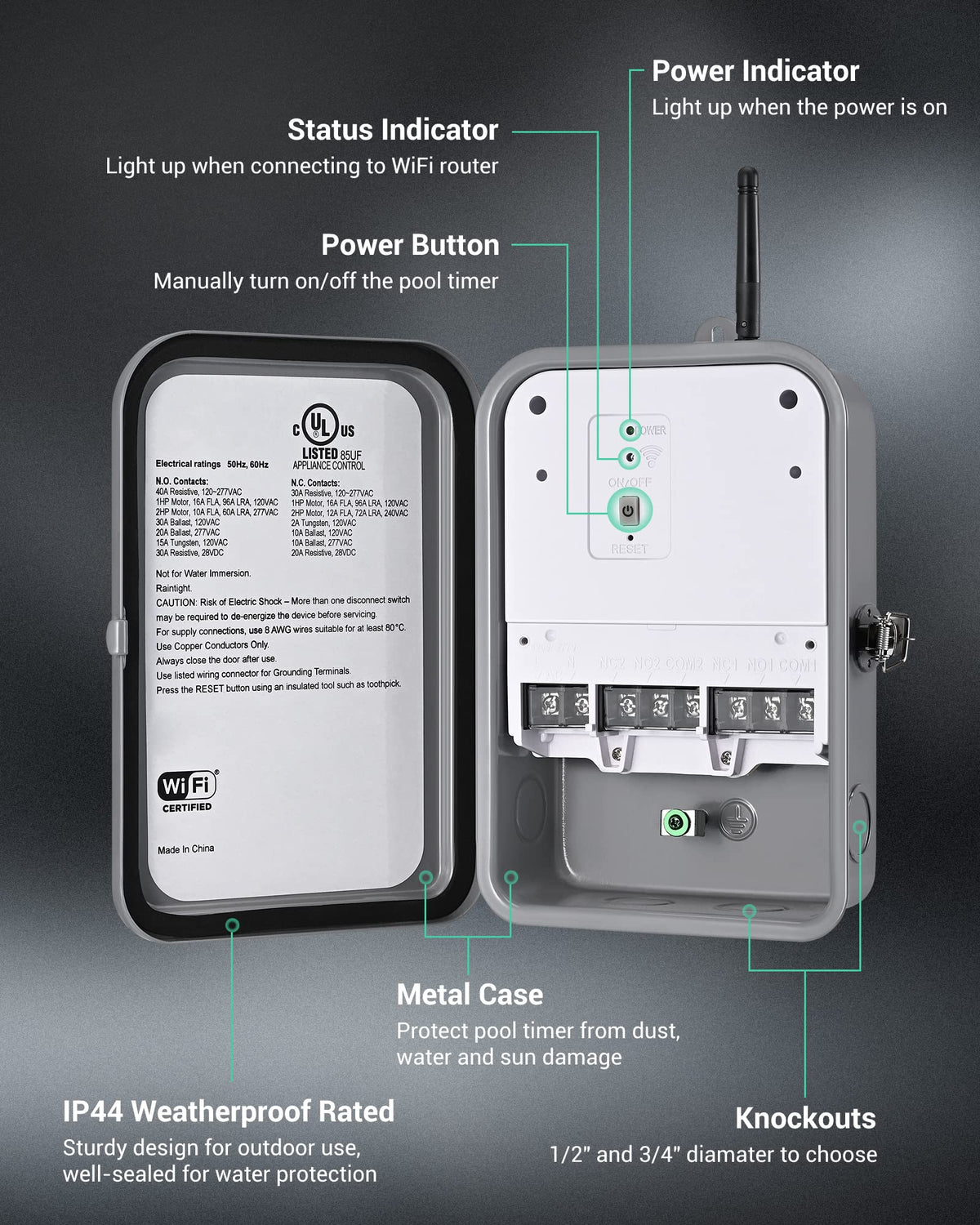 DEWENWILS pool pump timer app control enables hands-free operation over Wi-Fi.