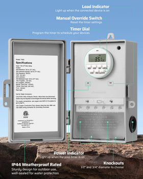 DEWENWILS rugged timer enclosure withstands outdoor conditions.
