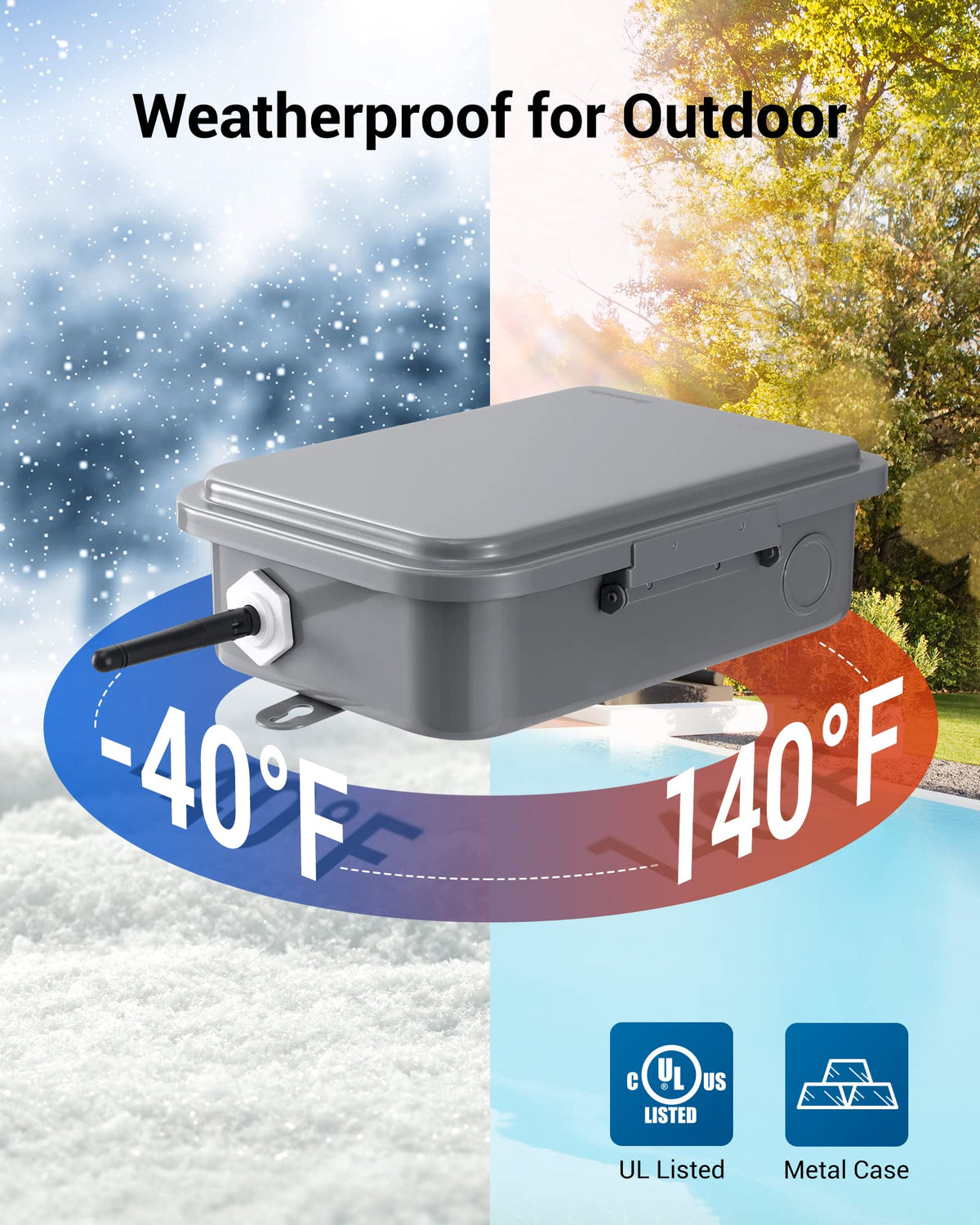 DEWENWILS pool pump timer outdoor-use durable in weatherproof enclosure.