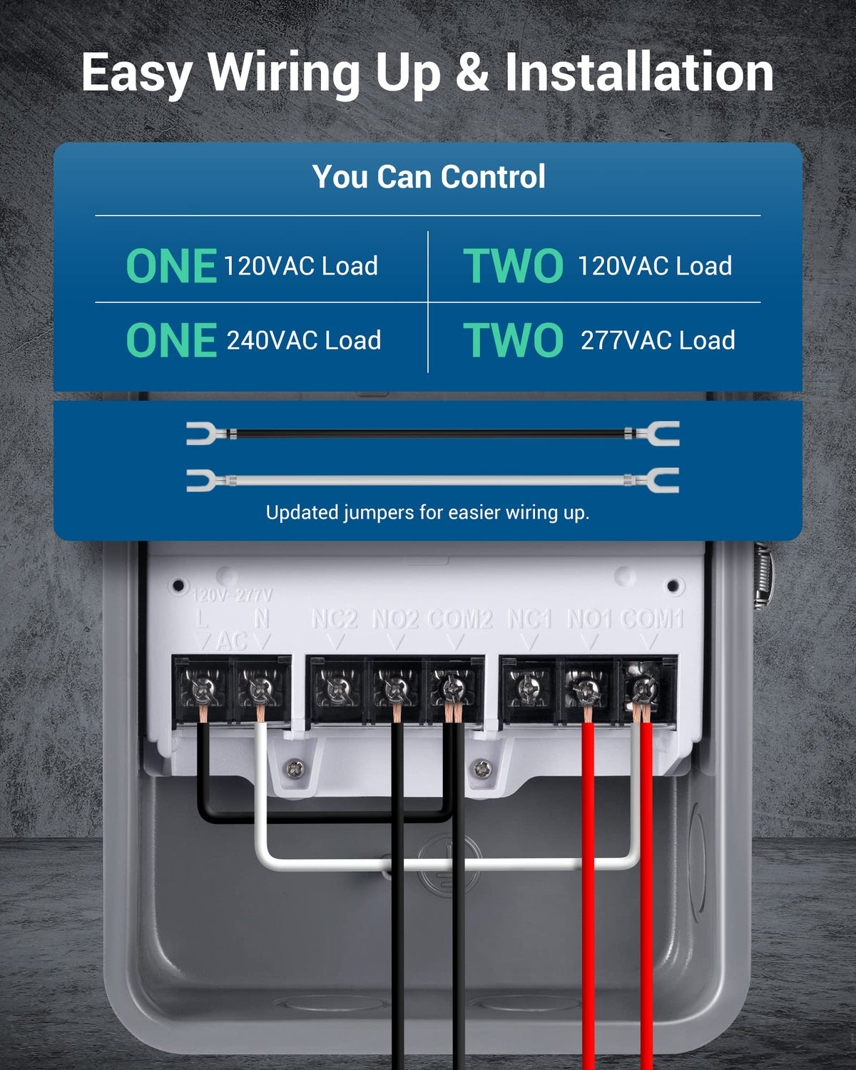 DEWENWILS pool pump timer wiring includes jumper wires for quick install.