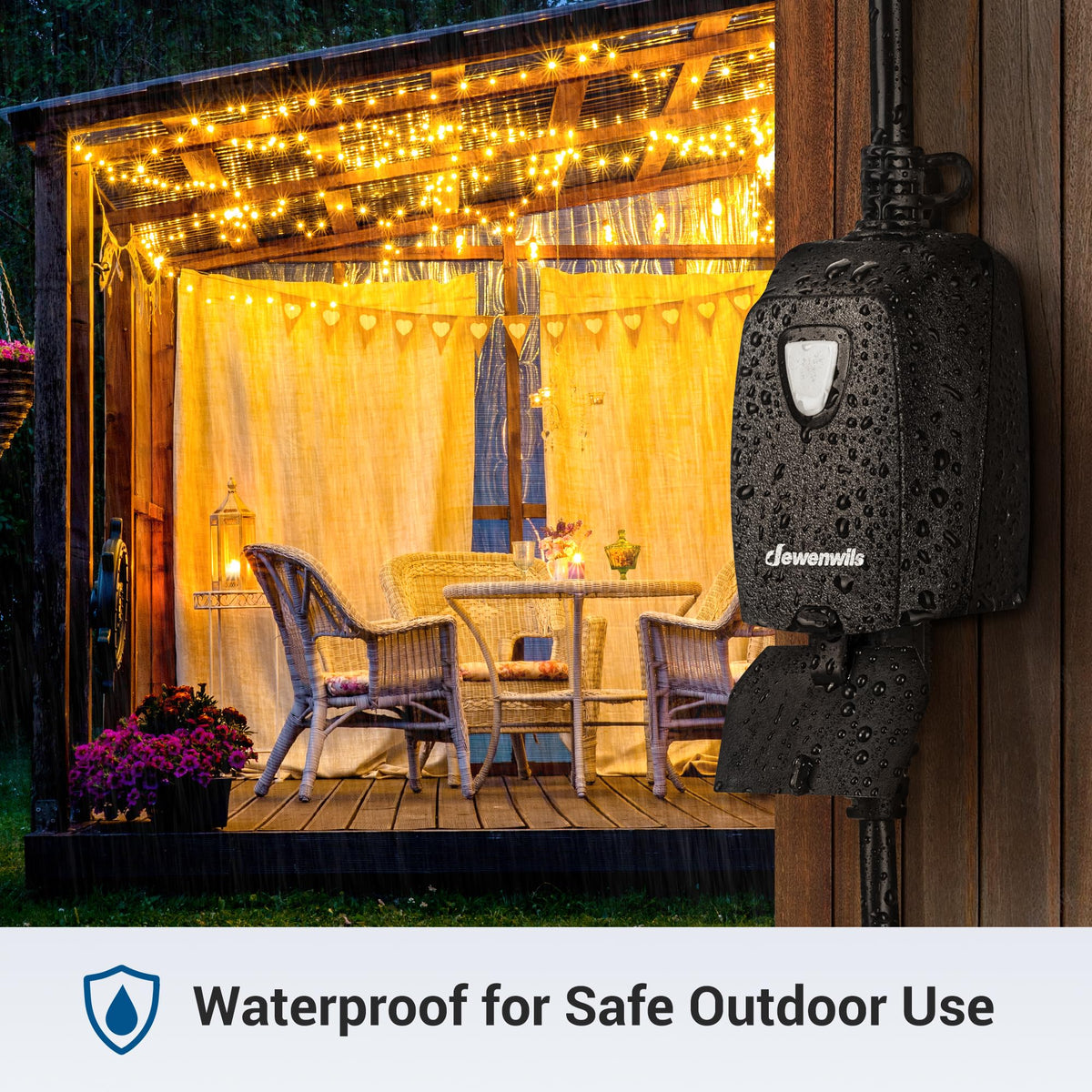 DEWENWILS remote works up to 100 ft for porch lights