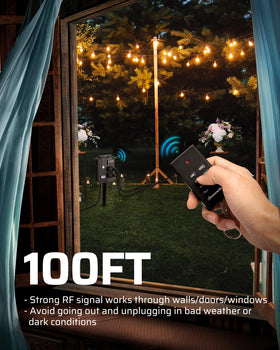 DEWENWILS remote control works through walls for convenient outdoor lighting control