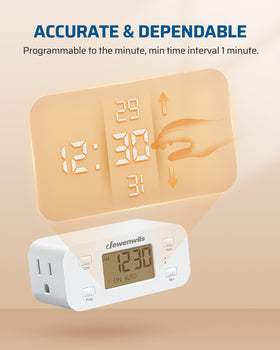 DEWENWILS 125V 15A timer with three-prong safety for indoor use